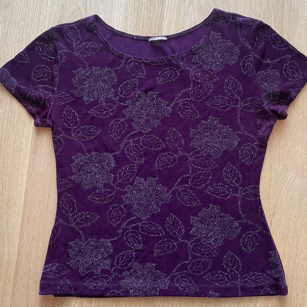 Floral Embellished burgundy Top